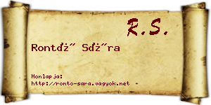 Rontó Sára névjegykártya