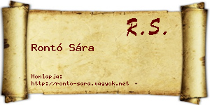 Rontó Sára névjegykártya